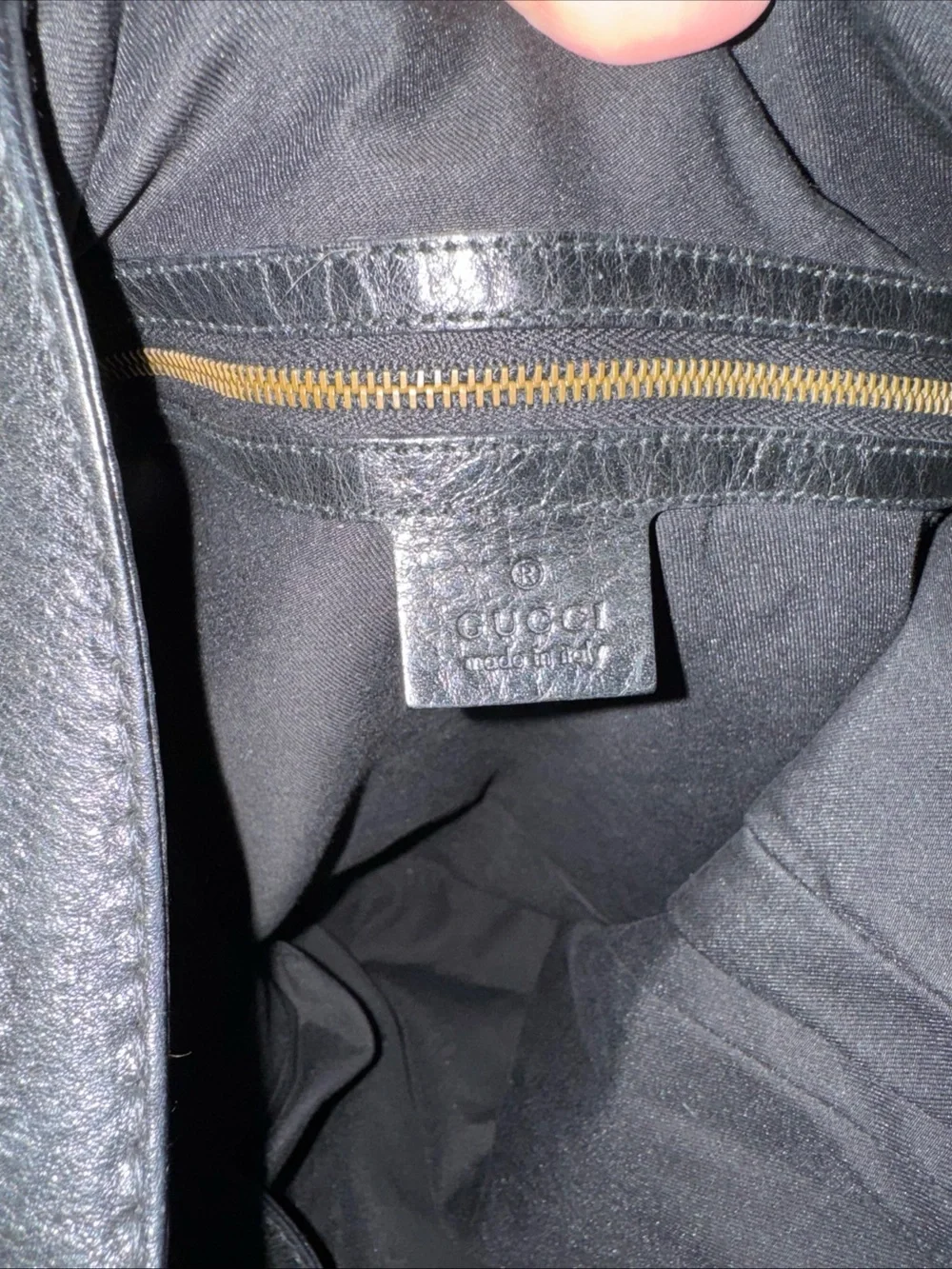Y2K black Gucci Canvas monogram large shoulder bag